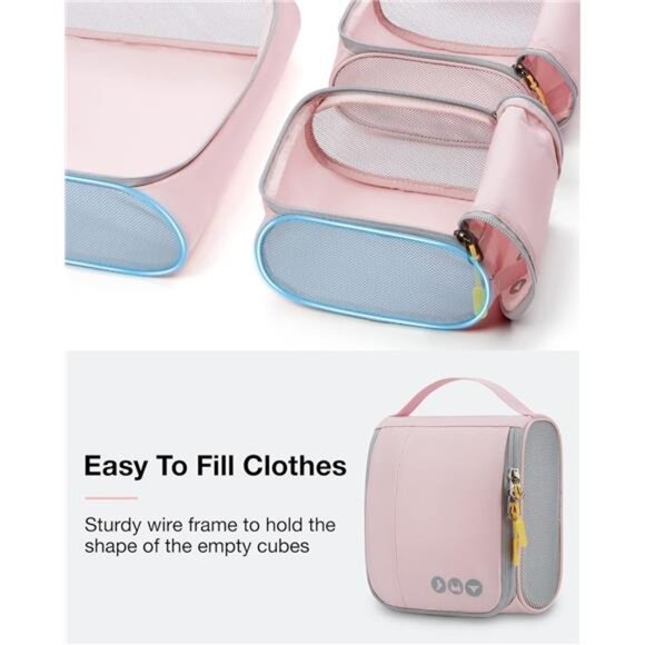 Keep Shape Packing Cubes for Travel, 6 Set Travel Cubes for Packing, Lightweight - Picture 2 of 7